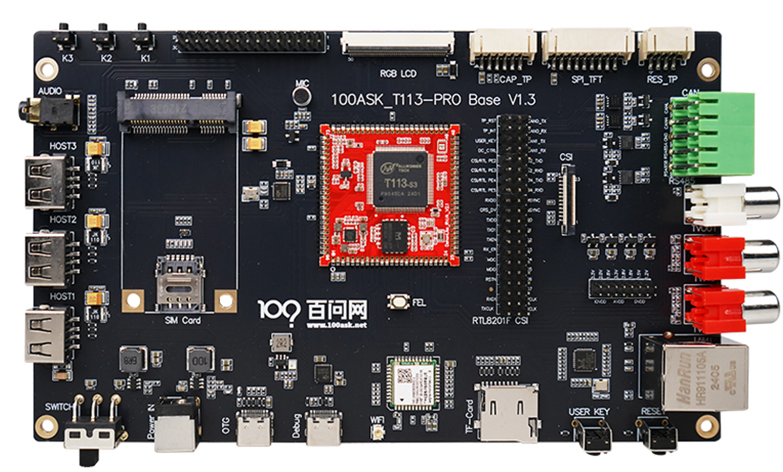 100ASK T113S3 Pro V1.3 开发板